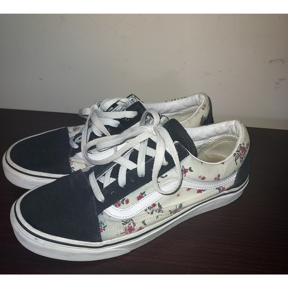 Vans Shoes - Vans Women's Old Skool Sneakers 8.5M Lace Up Ditsy Floral Skateboarding Black